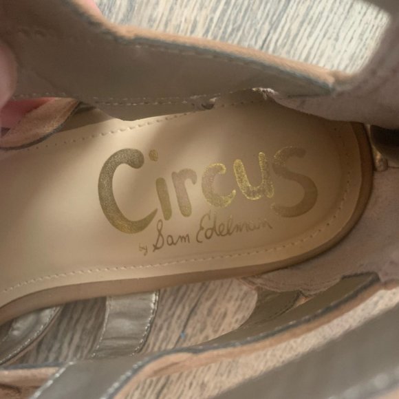 CIRCUS BY SAM EDELMAN TAN FAUX SUEDE ZIP BACK LACE UP GLADIATOR SANDALS 8 - Picture 5 of 7